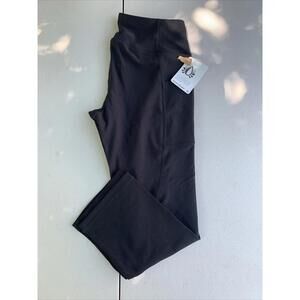 Reebok Black Skinny🌞 Capri Workout + Pockets Moistwick Leggings Small #156